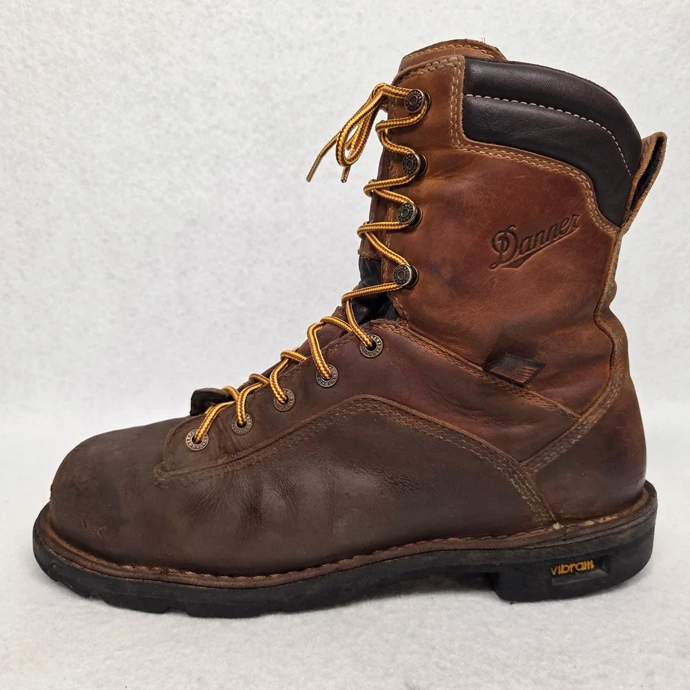 Danner Quarry USA Work Boots Mens 11.5 EE Brown Alloy Toe Gore-Tex Vibram 17317